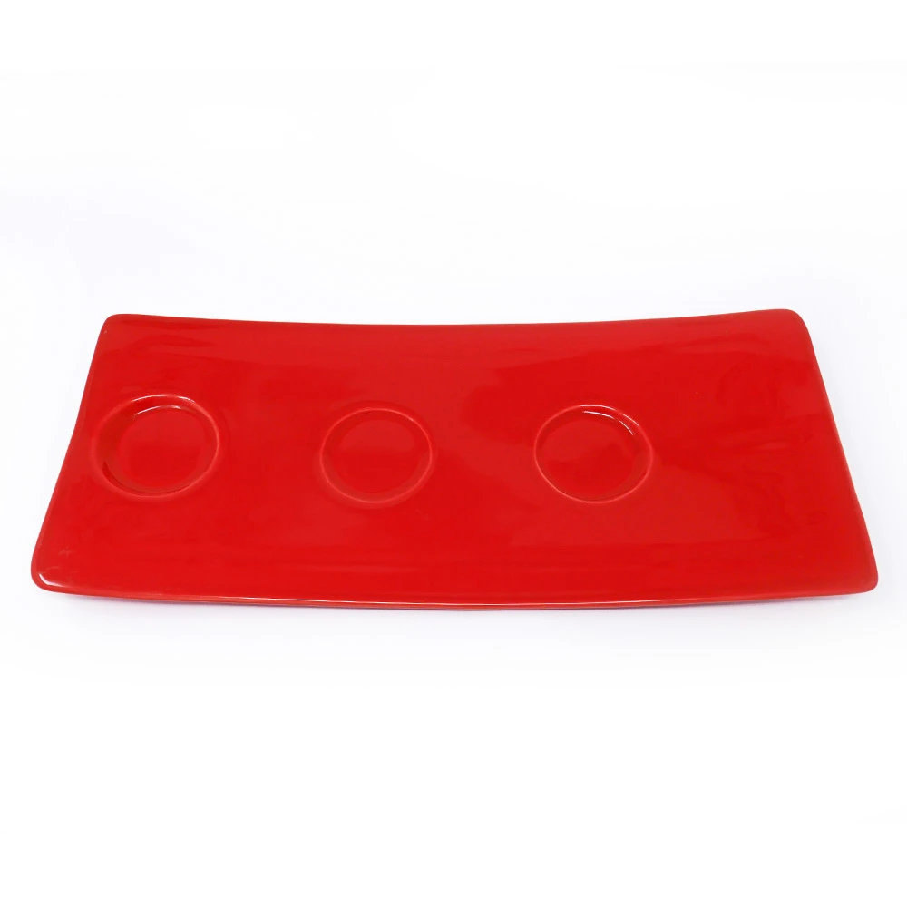 Assiette de présentation Dudson Paintbox Flame Red - Plateau · 6 1/2 x 15 po · 4/caisse — image 2
