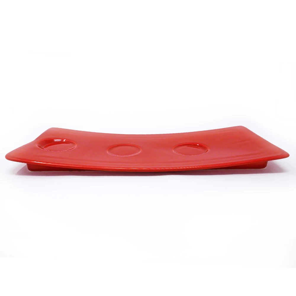 Assiette de présentation Dudson Paintbox Flame Red - Plateau · 6 1/2 x 15 po · 4/caisse — image 3