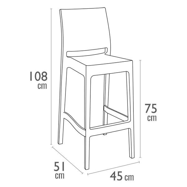 Chaise de bar Maya par Siesta - Noir - Polypropylène renforcé de fibre de verre — image 4