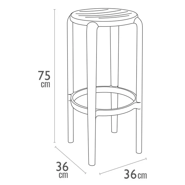 Tabouret de bar Tom 75 par Siesta - Marsala - Polypropylène renforcé de fibre de verre — image 4