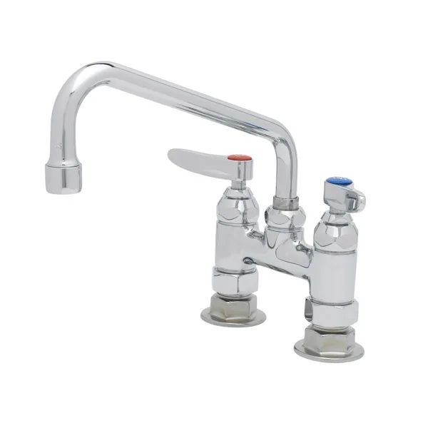 Bec pivotant de 8 po T&S B-0227 Robinet à montage sur pont - Centre de 4 po