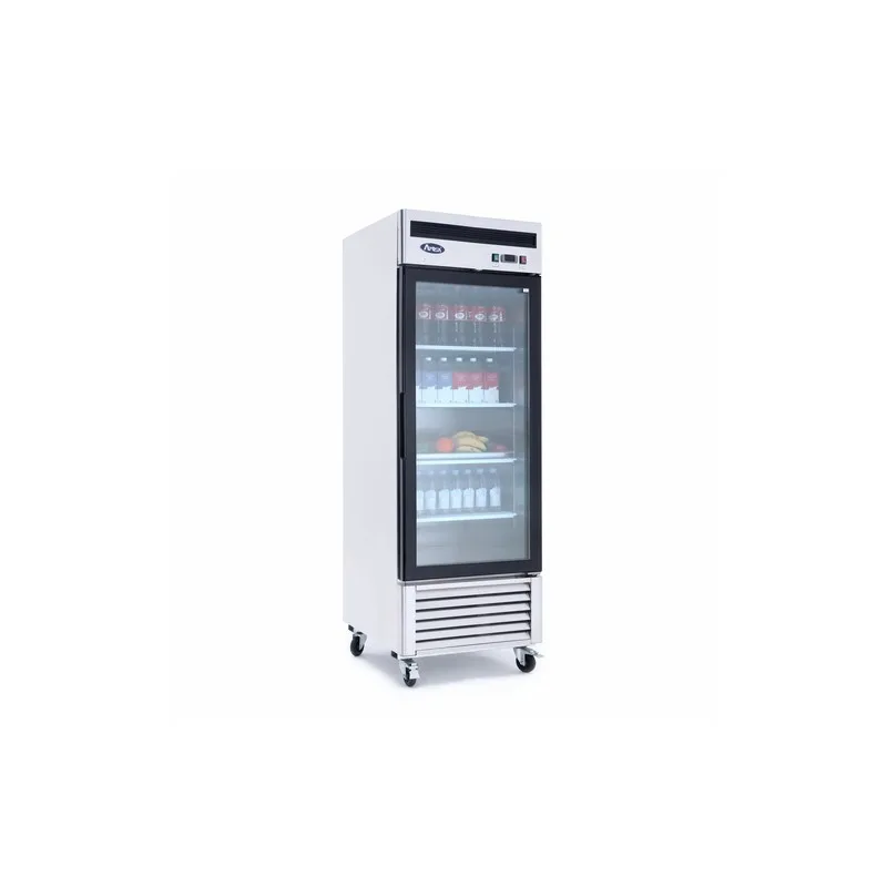 Réfrigérateur présentoir 1 porte vitrée en acier inoxydable Atosa MCF8705GR, 27 po