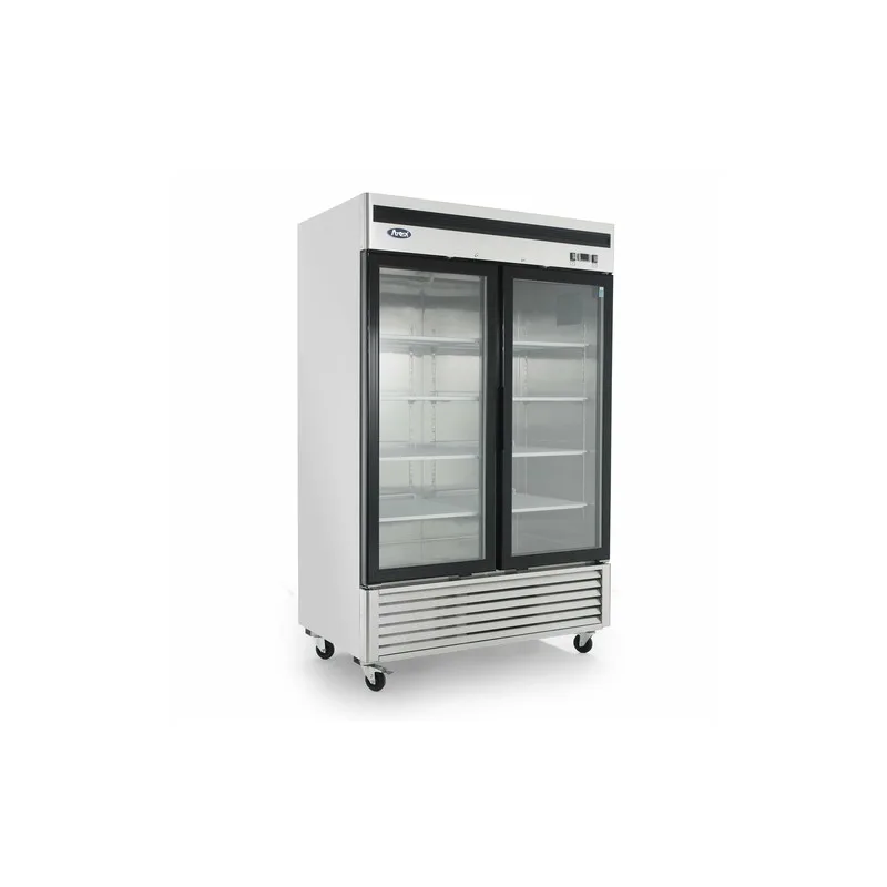 Réfrigérateur présentoir 2 portes vitrées en acier inoxydable Atosa MCF8707GR, 54 po — image 1