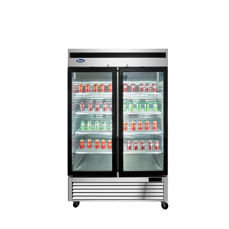 Réfrigérateur présentoir 2 portes vitrées en acier inoxydable Atosa MCF8707GR, 54 po — image 2