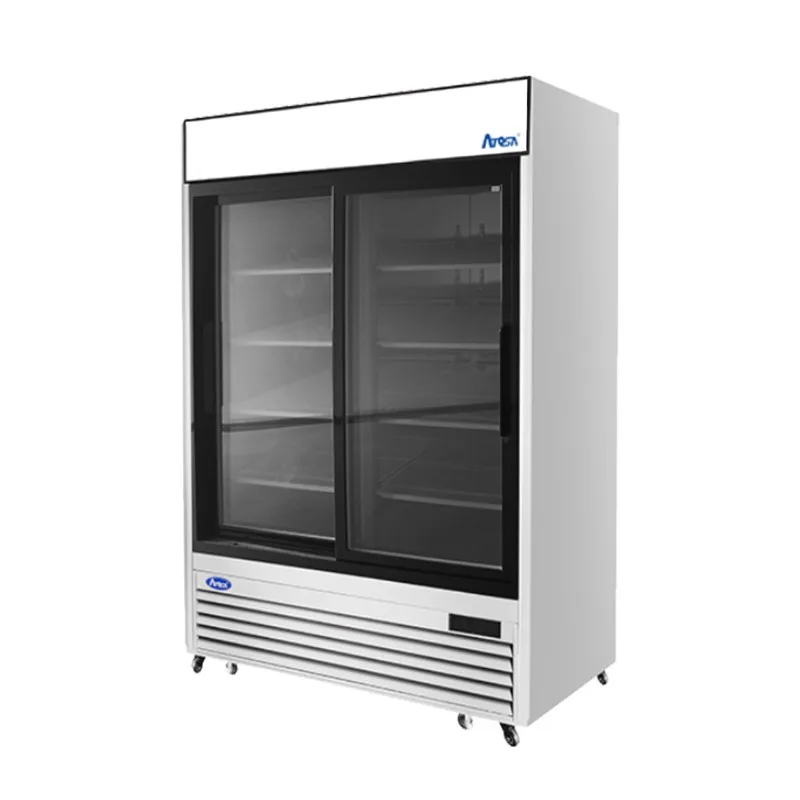Réfrigérateur présentoir 2 portes vitrées coulissantes en acier inoxydable Atosa MCF8709GR, 54 2/5 po — image 2
