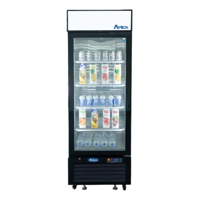 Réfrigérateur présentoir 1 porte vitrée Atosa MCF8725GR, 11,1 pi³, noir