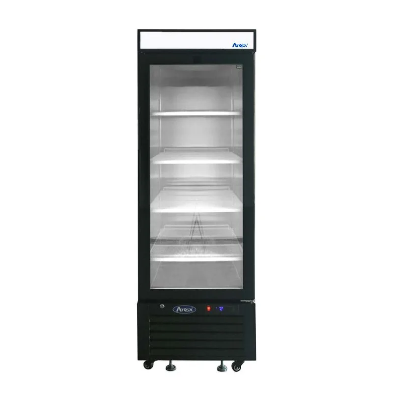 Réfrigérateur présentoir 1 porte vitrée Atosa MCF8726GR, 8,3 pi³, noir