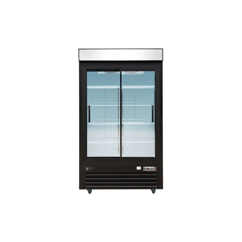 Réfrigérateur présentoir 2 portes vitrées coulissantes EFI C2S-48GD, 41,3 pi³, noir