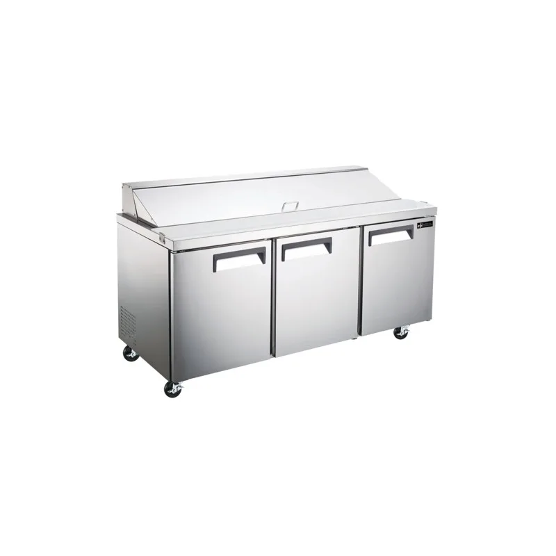 Table à salades et sandwichs réfrigérée EFI X-Line CSDR3-72VCX, 3 portes, 70,4 po