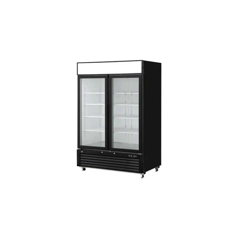 Congélateur présentoir EFI F2-54GDVC, 2 portes vitrées, 54,4 po, noir