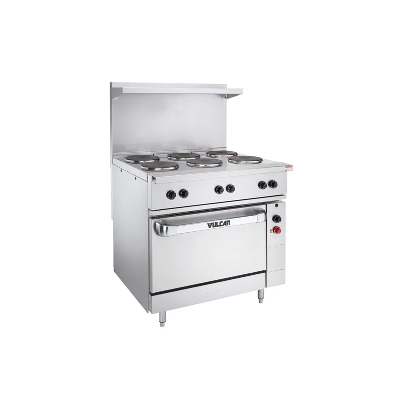 Cuisinière électrique 36 po Vulcan EV36S-6FP240, 6 plaques françaises, four surdimensionné, 240 V