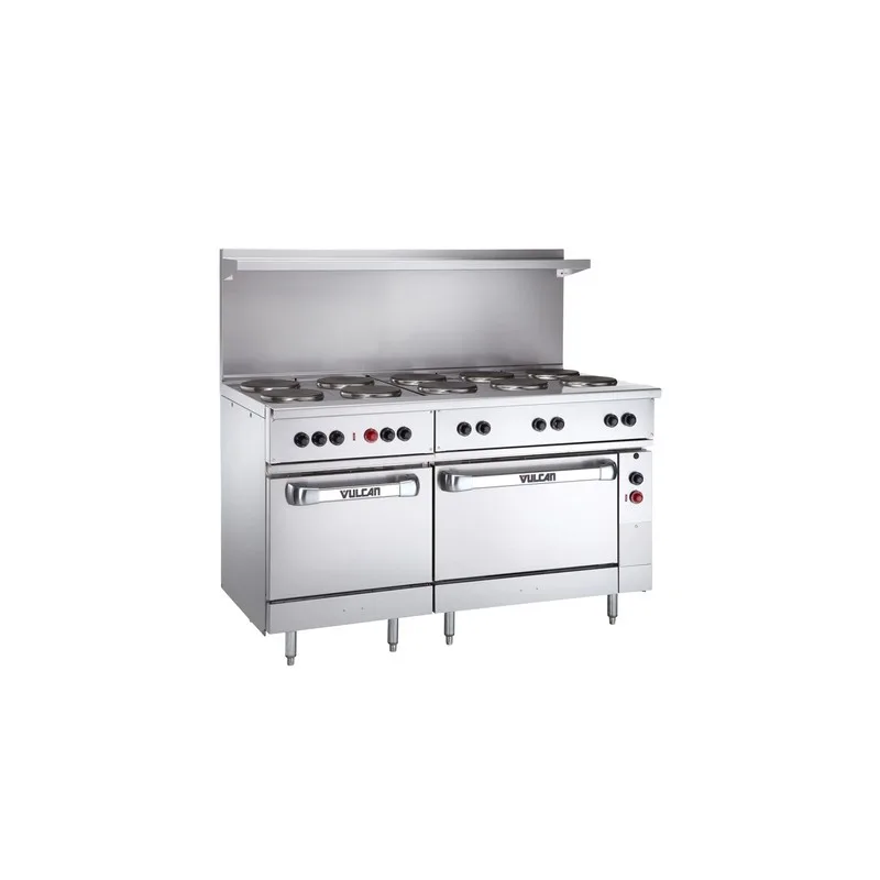 Cuisinière électrique 60 po Vulcan EV60SS-10FP208, 10 plaques françaises, 2 fours, 208 V
