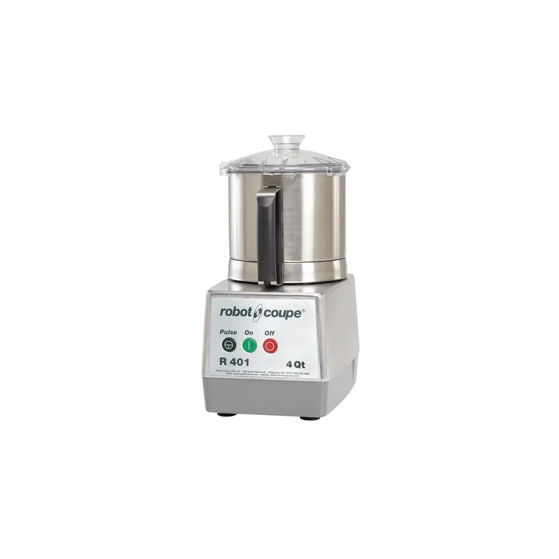 Cutter-mélangeur à cuve Robot Coupe R401B, cuve inox de 4,5 L, 1,5 HP, 120 V