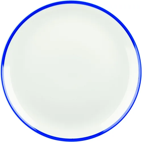 Assiette plate Churchill WHBBEV111 - Retro Blue · 11 5/16 po · Blanc, liseret bleu