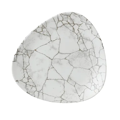 Assiette plate triangulaire Churchill KTAGTR101 - Studio Prints Kintsugi · 10 1/2 po · Gris agate