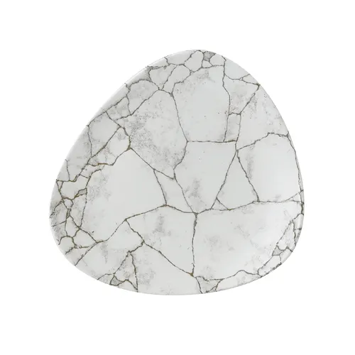 Assiette plate triangulaire Churchill KTAGTR9 - Studio Prints Kintsugi · 9 po · Gris agate